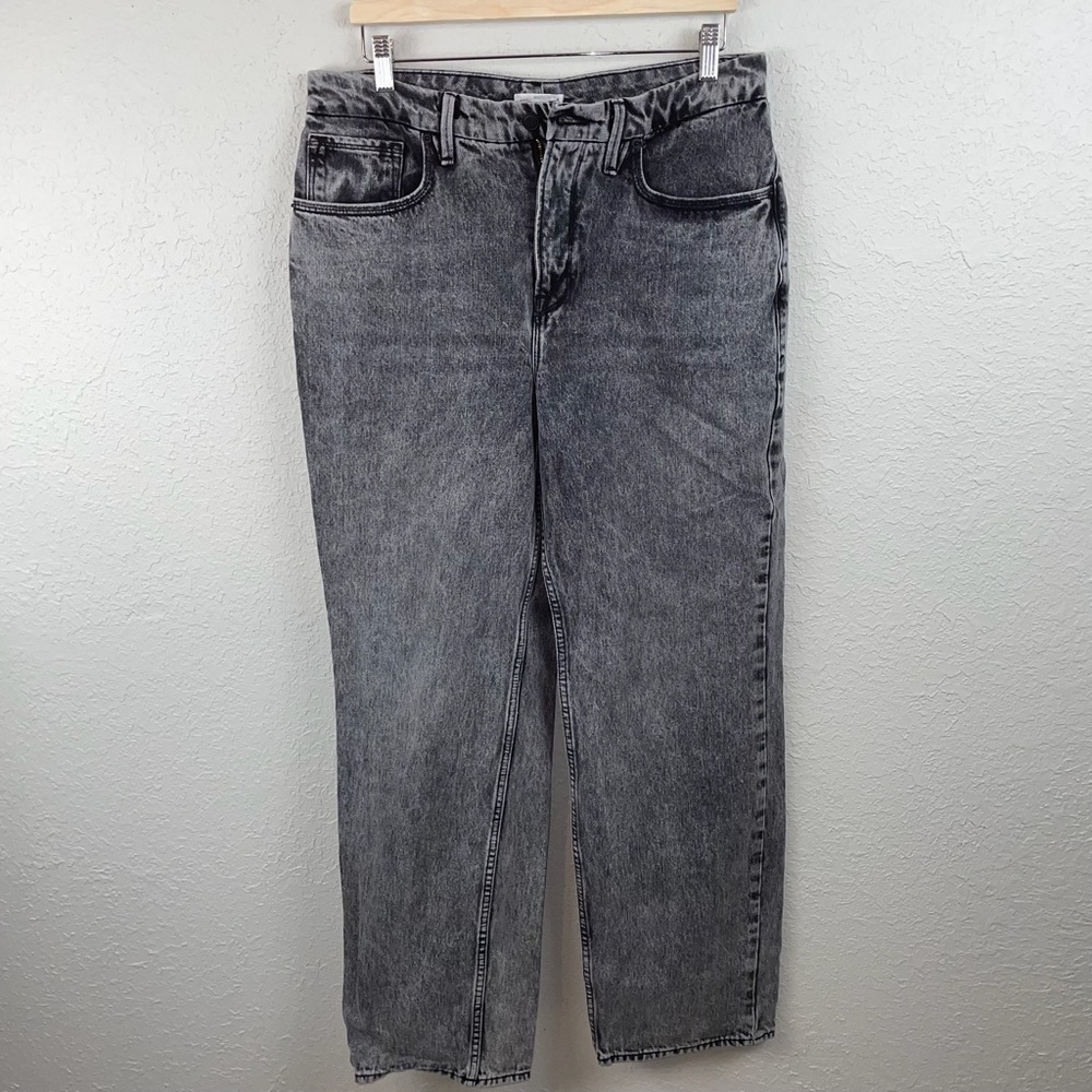 Good American Gray Flare & Wide Leg Jeans